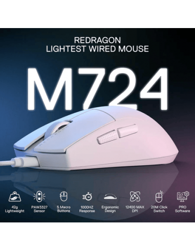 REDRAGON K1NG 1K M724W Blanc Souris Gamer REDRAGON K1NG 1K M724W Blanc Souris Gamer