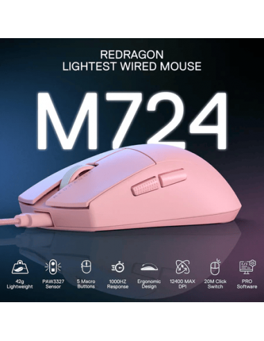Souris Gamer REDRAGON King M724P Rose(M724P)