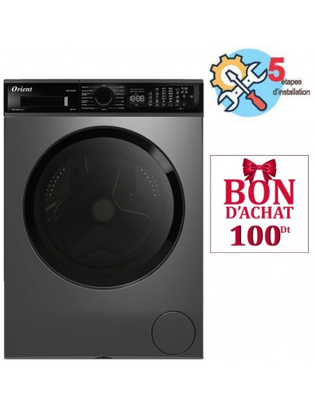 Lave-linge frontal Orient 11Kg Silver avec BigDoor Lave-linge frontal Orient 11Kg Silver avec BigDoor