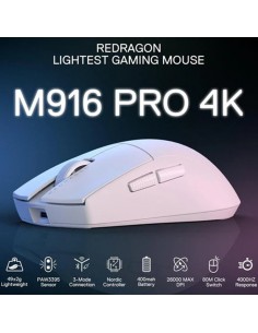 Souris Gamer Redragon K1NG Sans-Fil 4K Pro M916 PRO Blanc(M916W-PRO-4k) 2