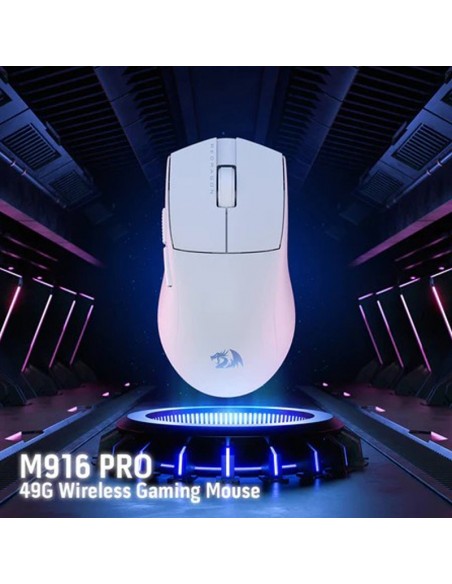 Souris Gamer Redragon K1NG Sans-Fil 4K Pro M916 PRO Blanc(M916W-PRO-4k)