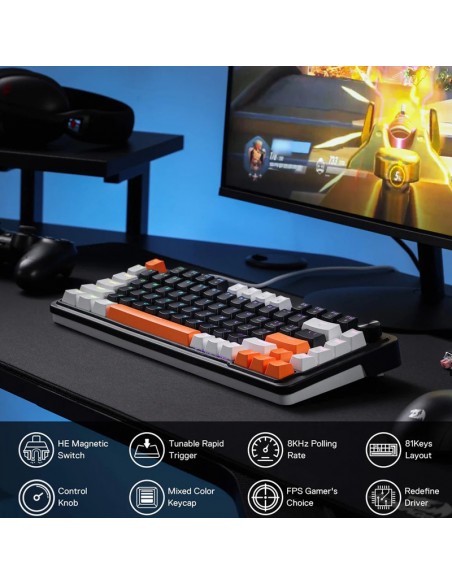 Clavier Gamer Redragon Land Shaker K714 RGB Noir(K714BWO-RGB )