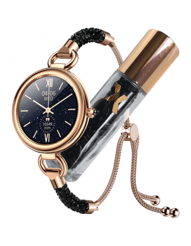 Montre connectée MAXCOM FW51 en acier inoxydable noir et doré