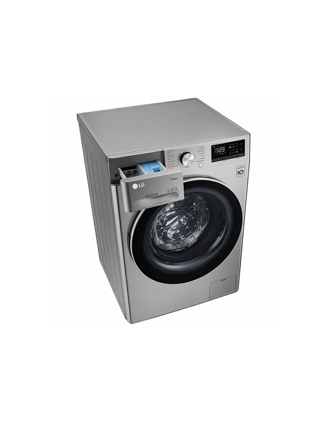 machine à laver LG F4R5VYG2T Silver vue frontale