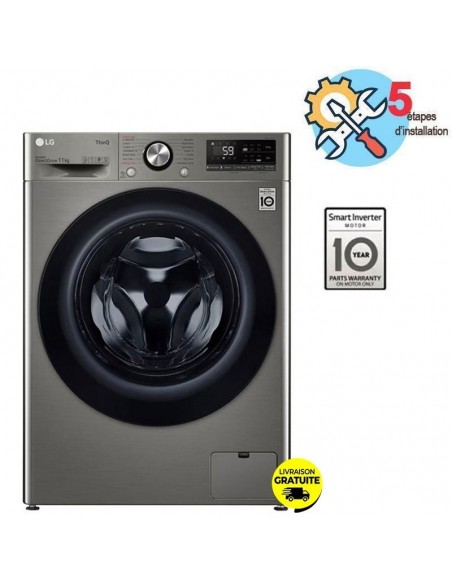 Lave-linge LG AI DD 11 kg tambour inox Full STS Lave-linge LG AI DD 11 kg tambour inox Full STS