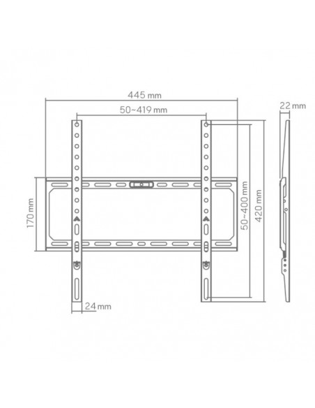 SUPPORT TV SBOX BUDGET BL-3724F (32-75''/45KG/400*400) - Noir(BL-3744F)