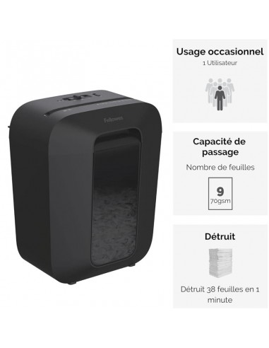 Destructeur papier Fellowes LX50 pour bureau et domicile