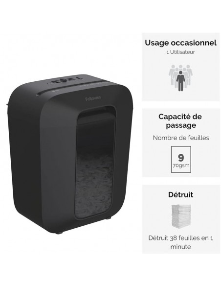 Destructeur papier Fellowes LX50 pour bureau et domicile