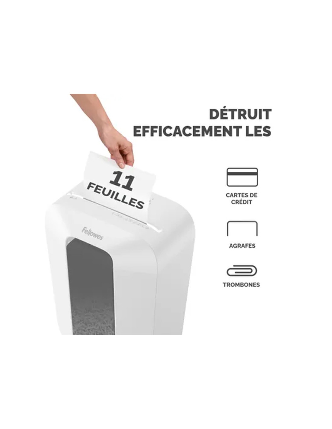 Destructeur de documents FELLOWES POWERSHRED LX70 utilisation bureau