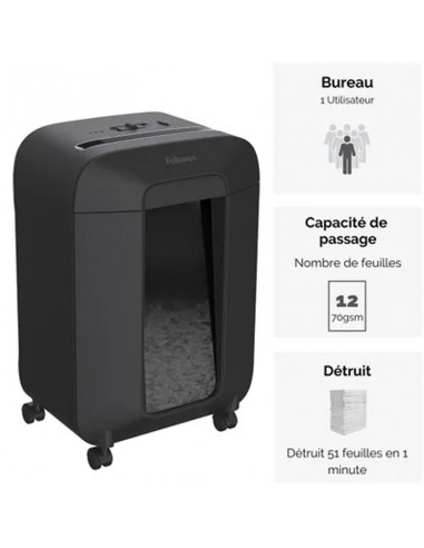 Destructeur De Documents Fellowes Powershred LX85 Noir usage bureau