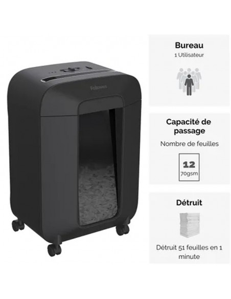 Destructeur De Documents Fellowes Powershred LX85 Noir usage bureau