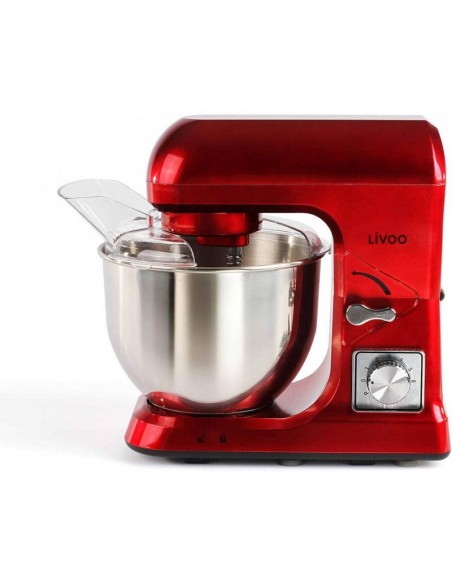 Robot Pâtissier Livoo Multifonctions - 5 L - 1000 Watt - Rouge (DOP190R)