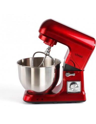 Robot Pâtissier Livoo Multifonctions - 5 L - 1000 Watt - Rouge (DOP190R)