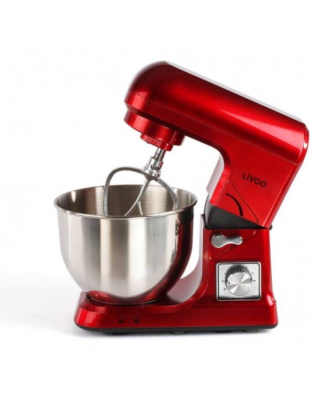 Robot Pâtissier Livoo Multifonctions - 5 L - 1000 Watt - Rouge (DOP190R)