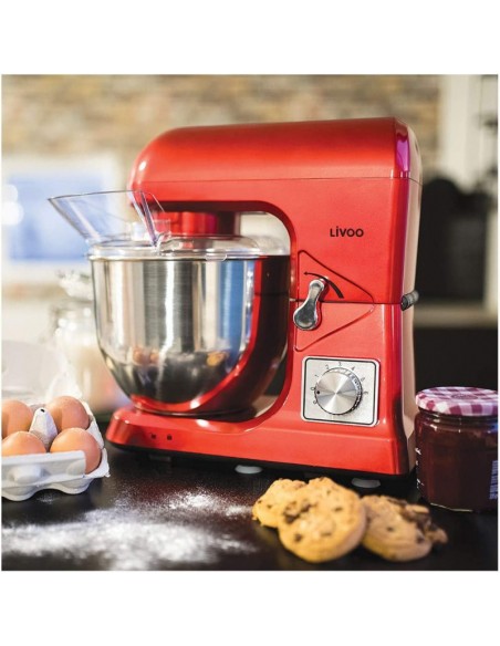Robot Pâtissier Livoo Multifonctions - 5 L - 1000 Watt - Blanc (DOP190R)