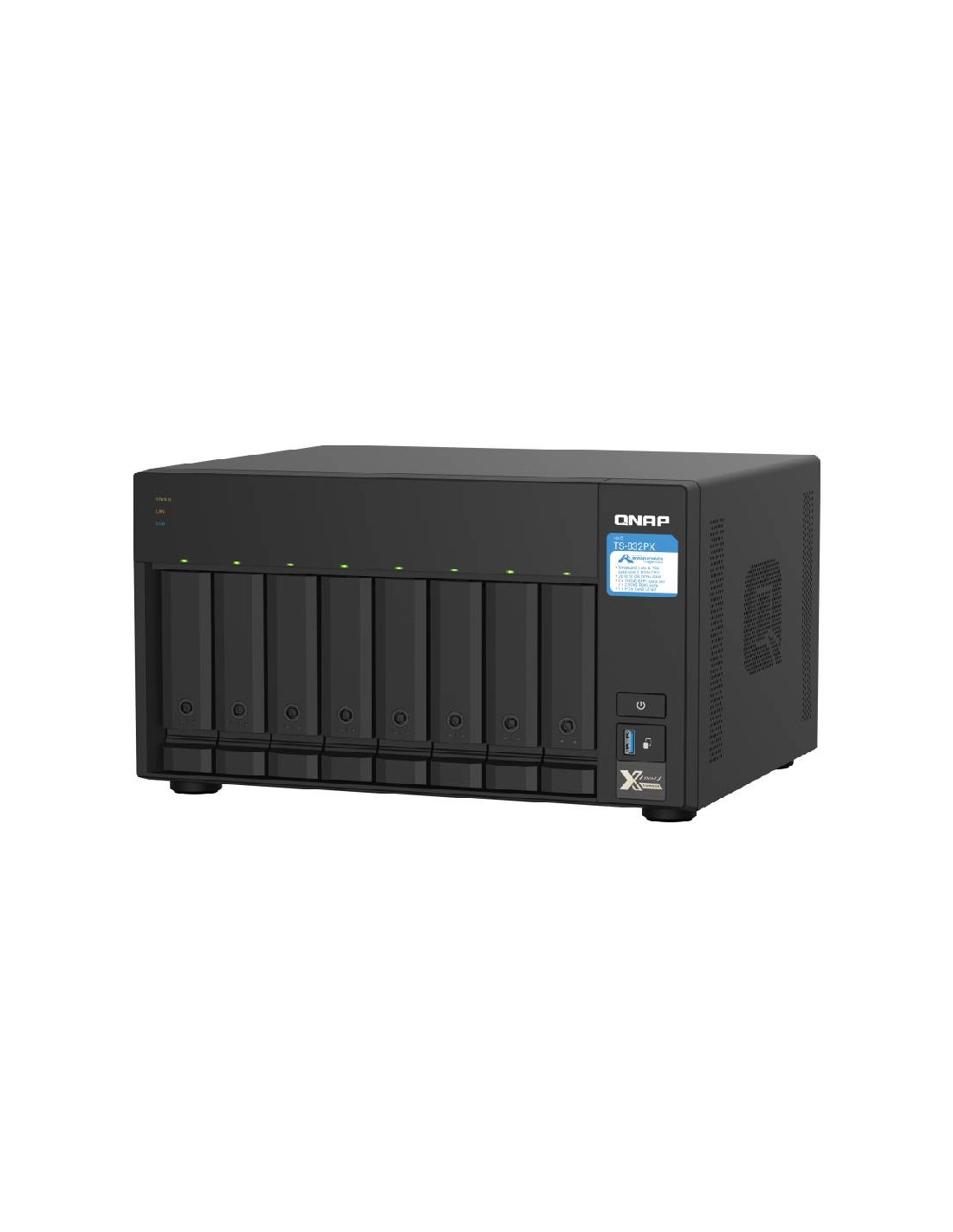 NAS QNAP 8 baies professionnel avec caractéristiques techniques détaillées
