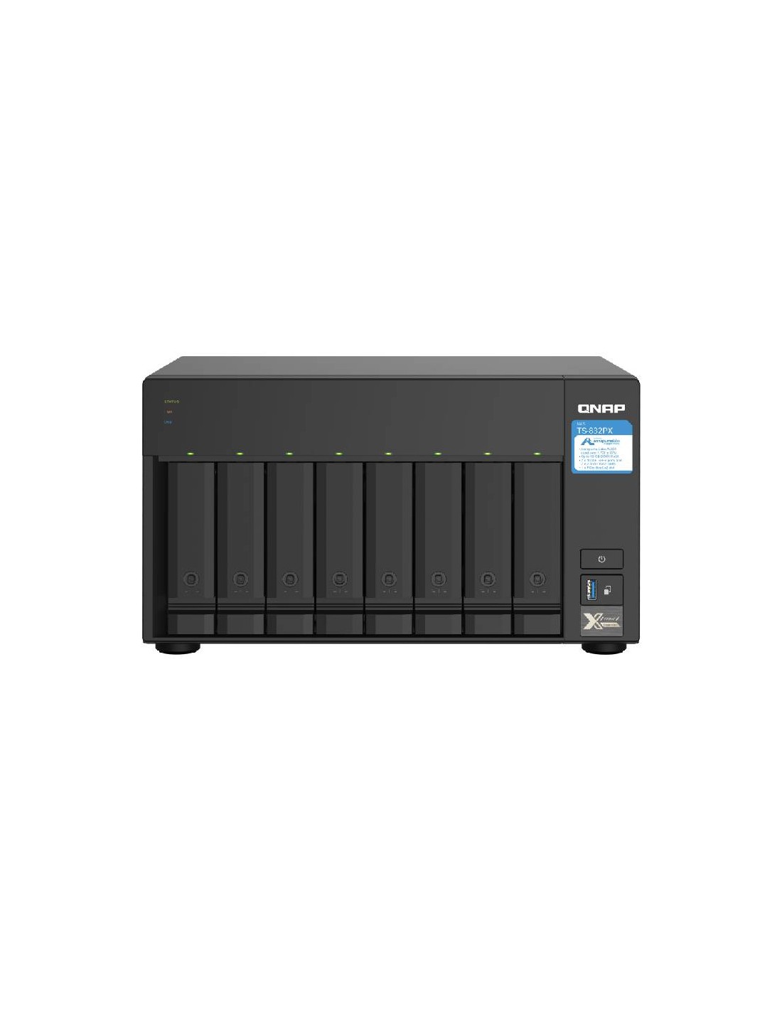 Serveur NAS Professionnel 8 Baies QNAP Sans Disque TS-832PX-4G