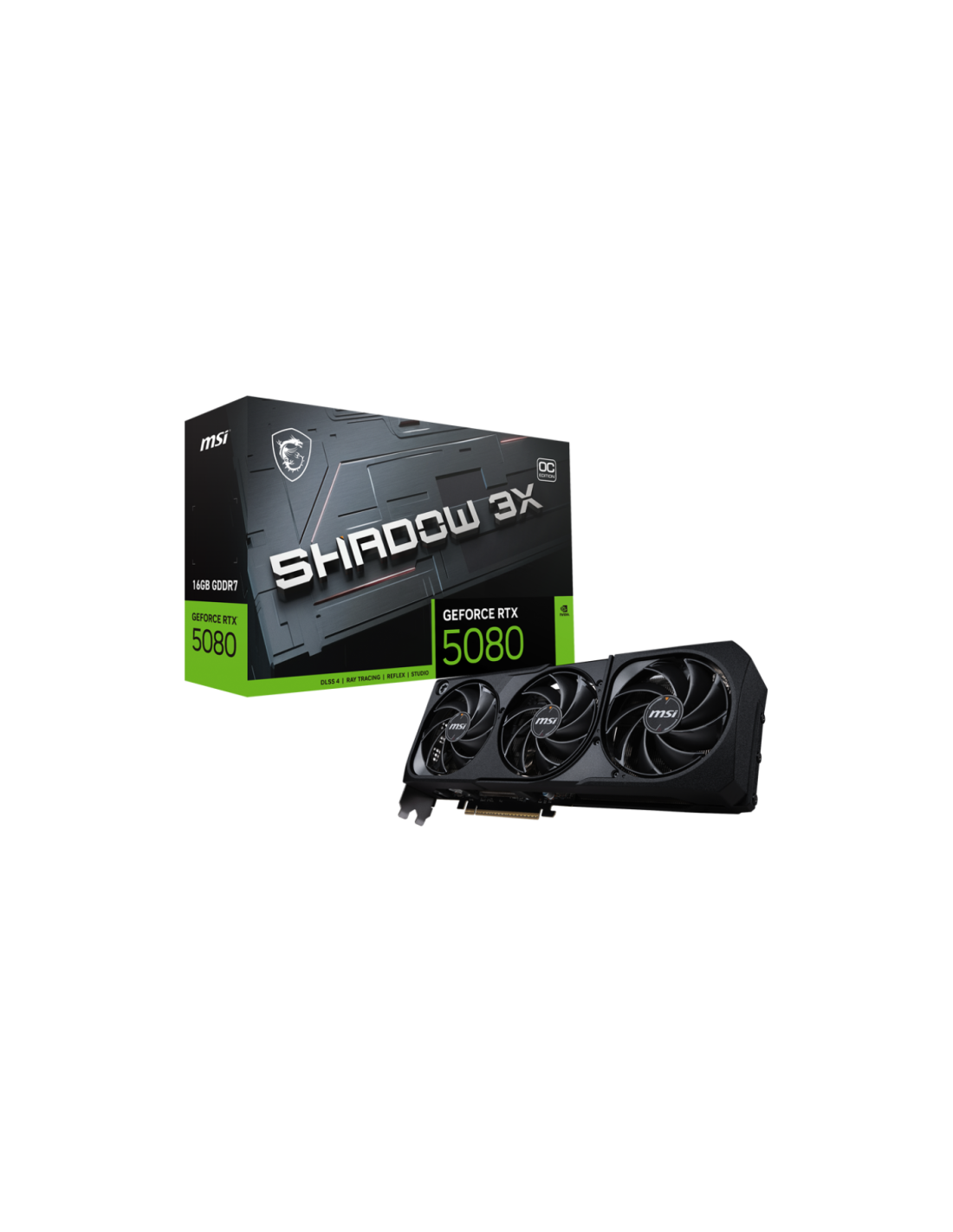 Carte graphique MSI GeForce RTX 5080 vue frontale