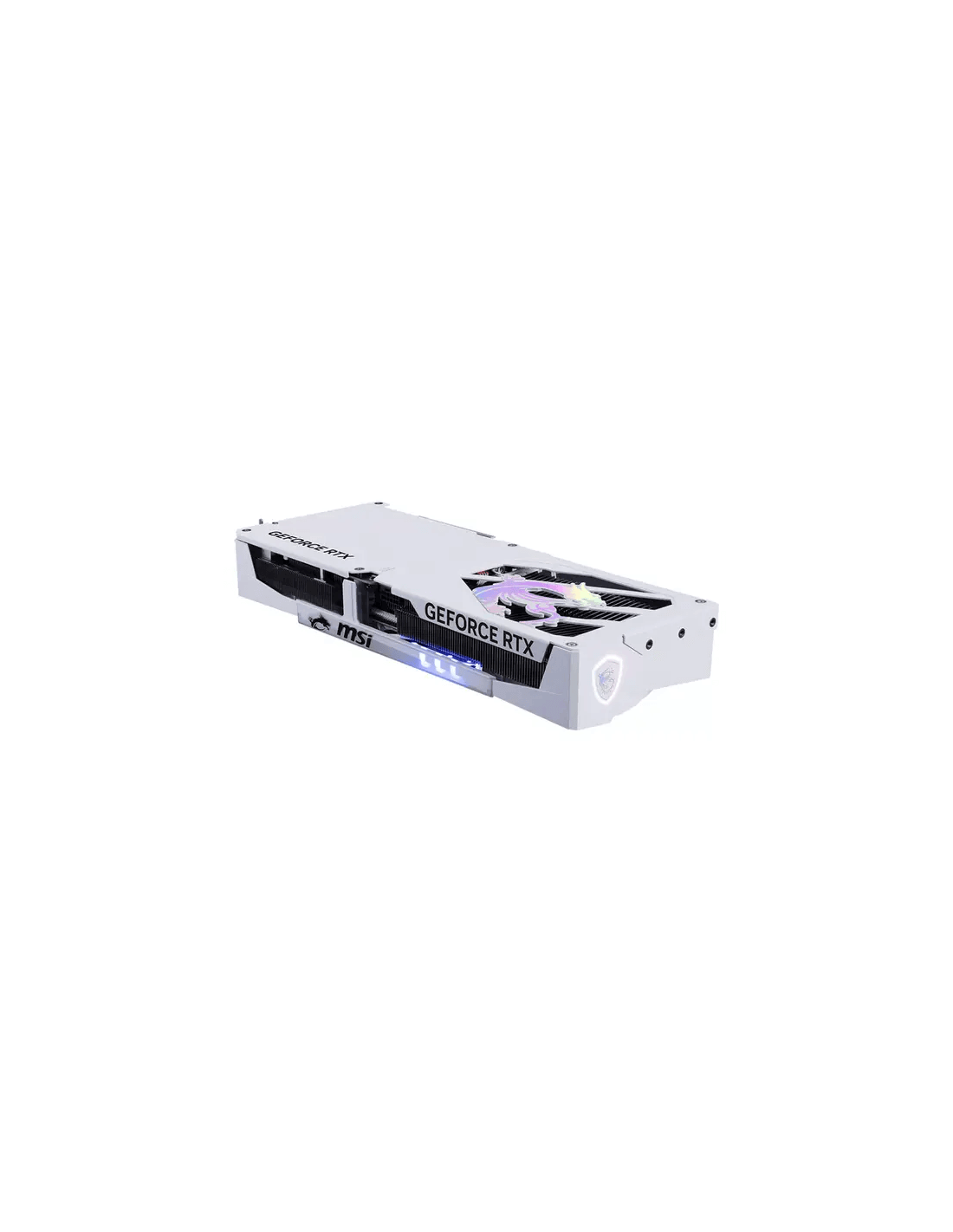 Carte graphique MSI RTX 5070 Ti White avec connectiques HDMI et DisplayPort