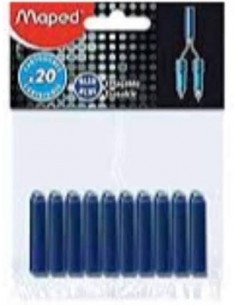 Lot de 20 Cartouches d'encre MAPED - Bleu (221910)