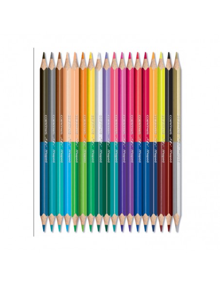 Pack de 18 Crayons MAPED couleurs Duo (829601)