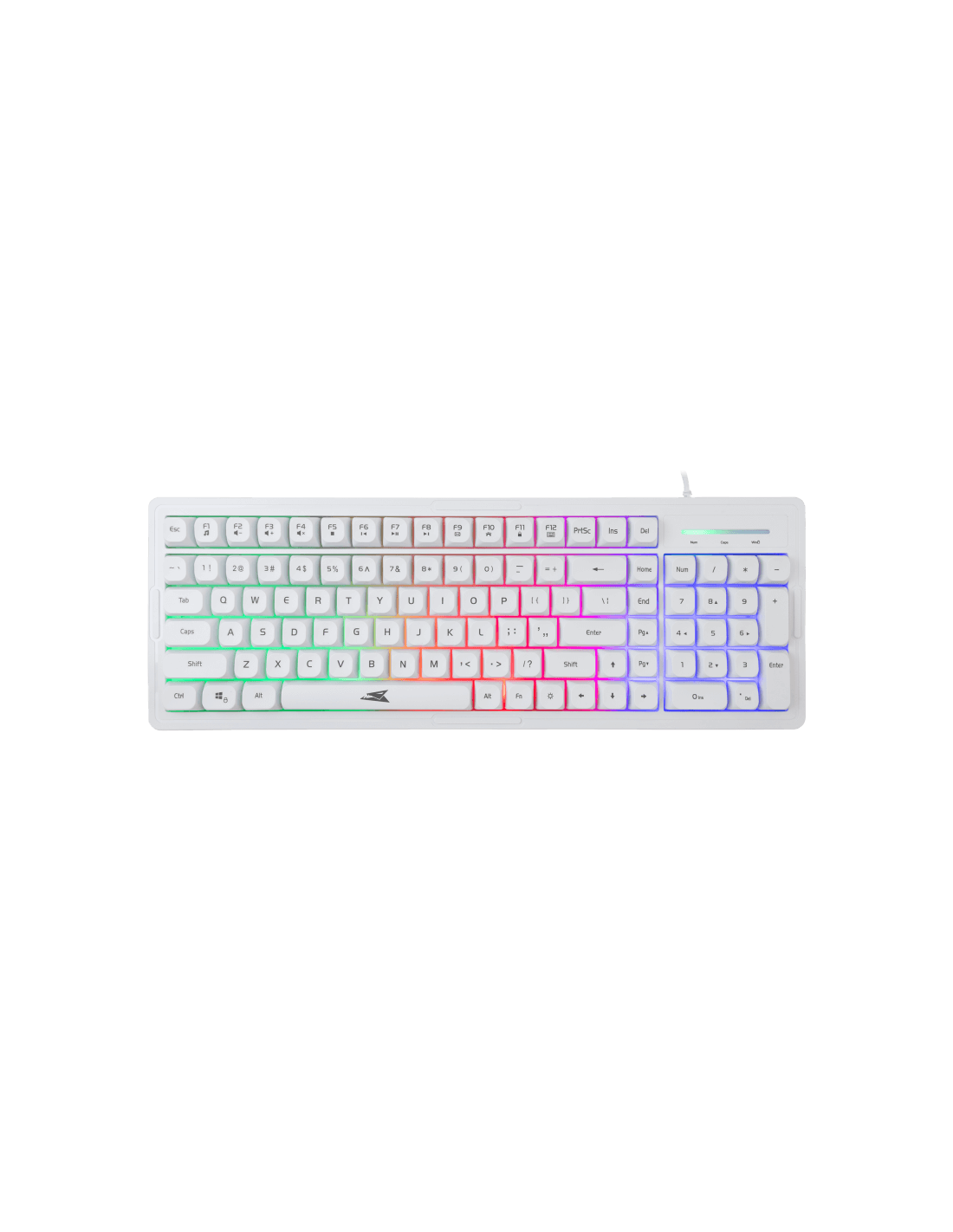 Clavier gamer filaire QWERTY avec éclairage LED effet arc-en-ciel