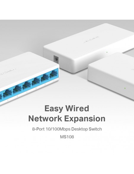 Switch de Bureau MERCUSYS 8 Ports 10/100 MBPS (MS108) en Tunisie