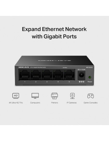 Mercusys TP-Link Switch 5 ports Gigabit de bureau (MS105GS) en Tunisie