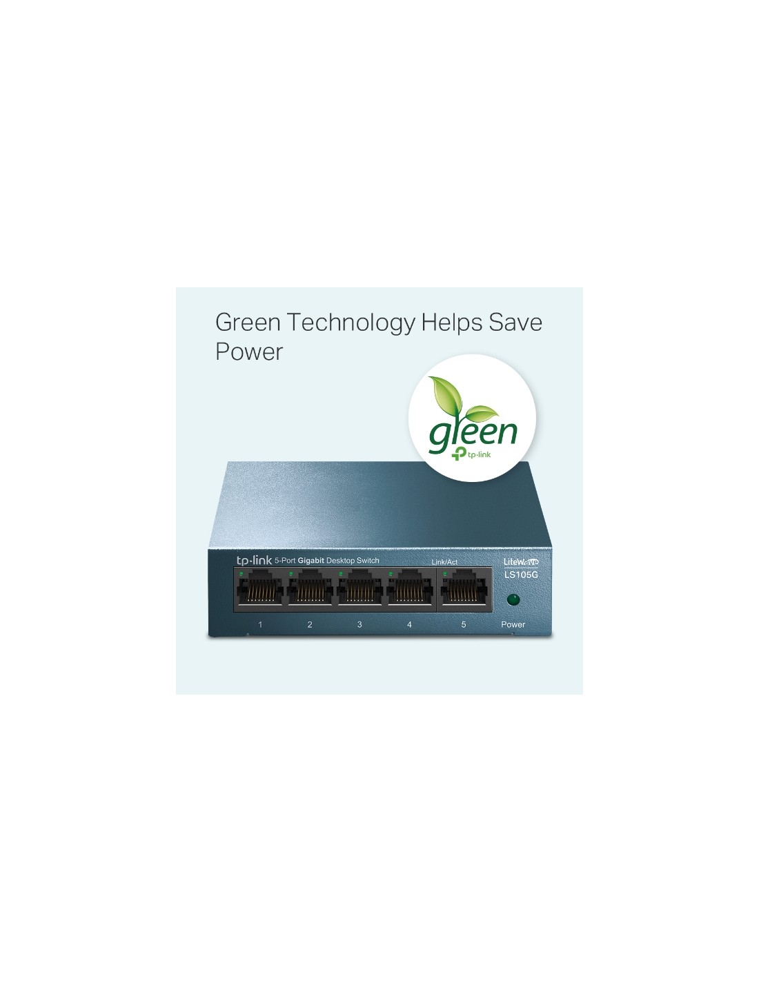 Switch 5 ports silencieux avec faible consommation et indicateurs LED