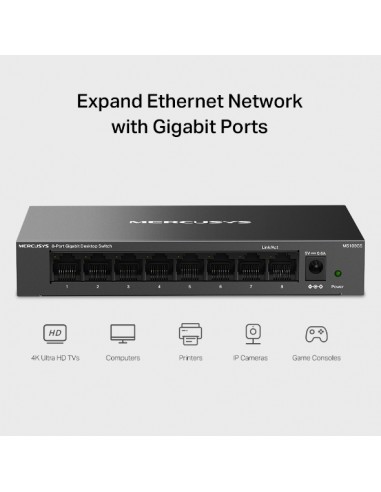 Mercusys TP-Link Switch 8 ports Gigabit de bureau MS108GS en Tunisie