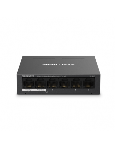 Switch 6 PORTS Mercusys TL-MS106LP De Bureau 10/100Mbps / Avec 4 ports PoE+(TL-MS106LP) Switch 6 PORTS Mercusys TL-MS106LP De Bureau 10/100Mbps / Avec 4 ports PoE+(TL-MS106LP)