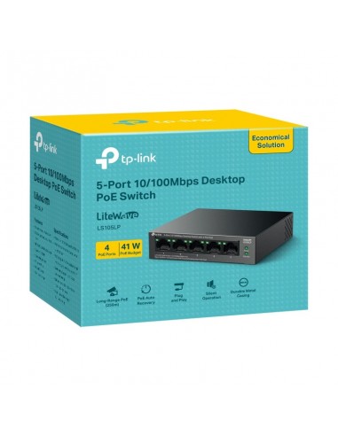 Switch 5 ports TP-Link de bureau 10/100 Mbps avec PoE 4 ports(TL-LS105LP) Switch 5 ports TP-Link de bureau 10/100 Mbps avec PoE 4 ports(TL-LS105LP)