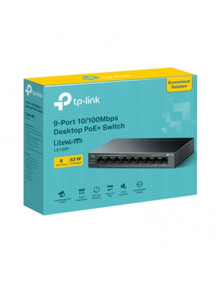 Switch Tp-link 9 ports de bureau LS109P 10/100 Mbps(TL-LS109P) Switch Tp-link 9 ports de bureau LS109P 10/100 Mbps(TL-LS109P)