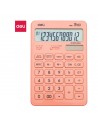 Calculatrice 12 chiffres rouge Deli EM01541 vue de face