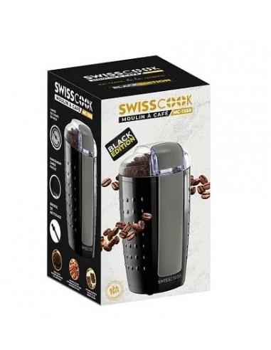 Moulin à Café SWISSCOOK - 150 Watt - Noir (MC-1358) Moulin à Café SWISSCOOK - 150 Watt - Noir (MC-1358)