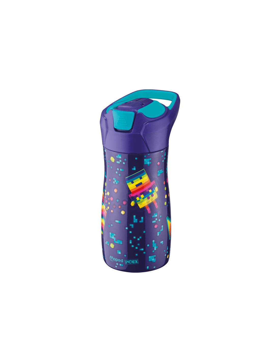 Gourde anti-goutte Maped inox 430 ml enfant Pixel Party