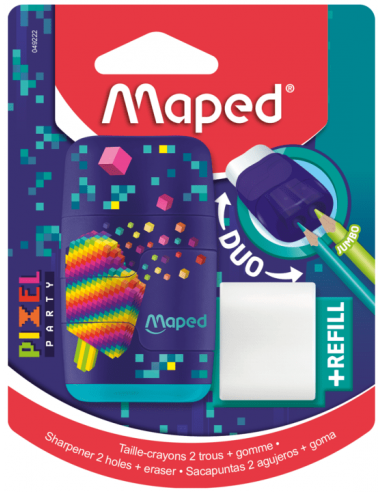 Taille-crayons Gomme Maped Connect Pixel Party (49222)