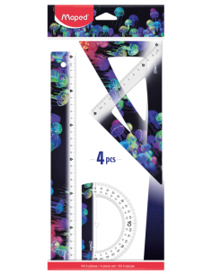 Maped Kit de traçage et géométrie 4 pièces Deepsea Paradise (981833)