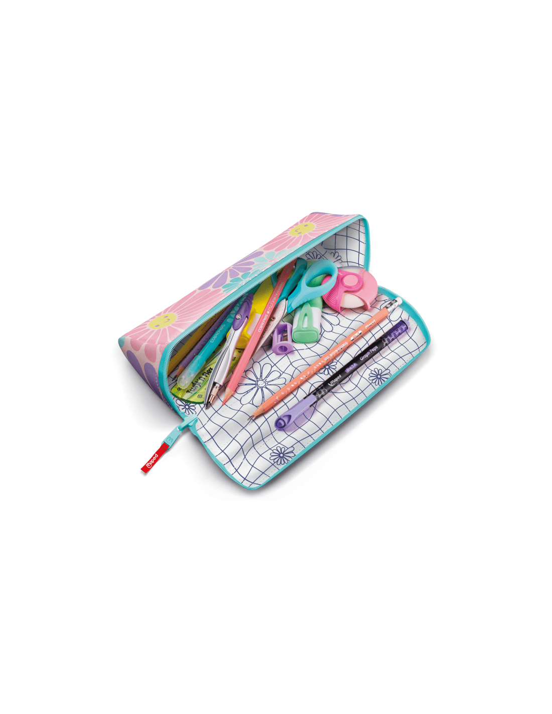 Trousse Maped scolaire format XXL avec zip coloré