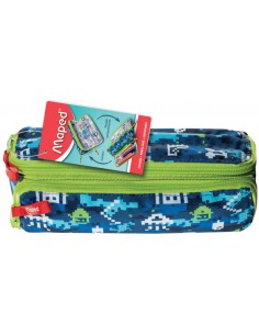 Maped trousse double xxl fancy "blue pixel" (932804)