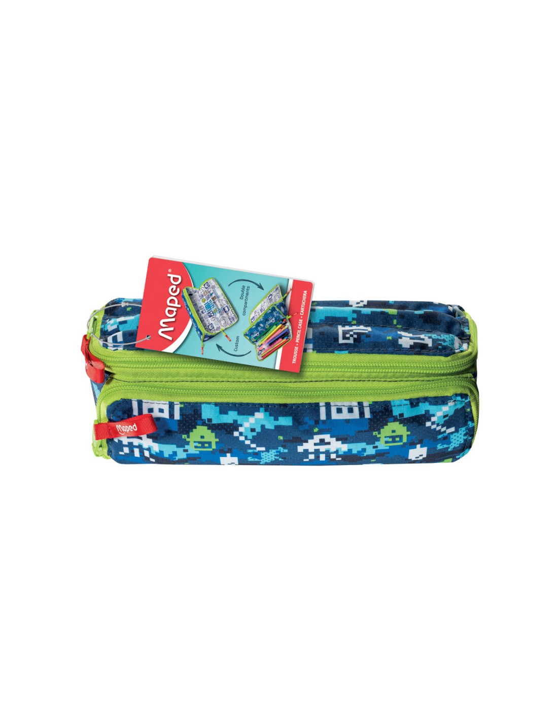 Maped trousse double XXL Fancy Blue Pixel