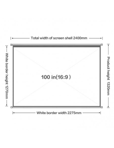 Ecran Blanc Projection Mural Deli E50448-EU 197 x 148 Cm en Tunisie