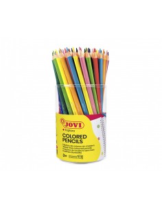 CRAYONS SANS BOIS Bocal avec 84 crayons triangulaires (734-84)