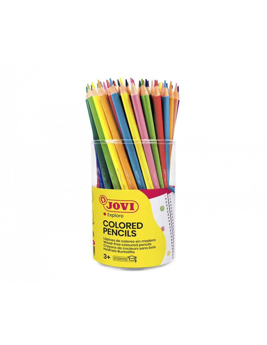 Bocal de 84 crayons triangulaires sans bois