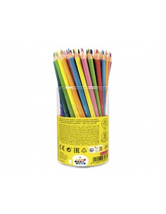 CRAYONS SANS BOIS Bocal avec 84 crayons triangulaires (734-84) 2