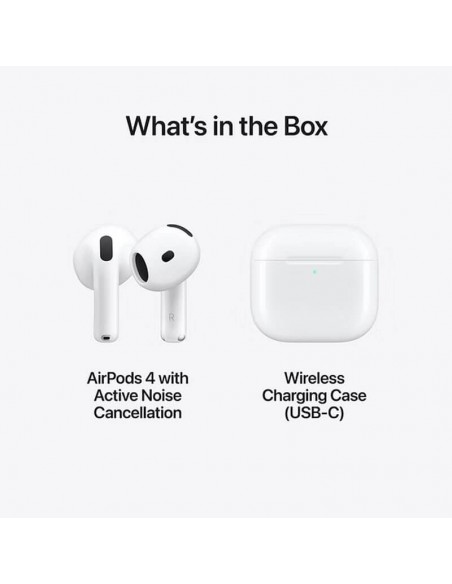 Airpods 4 avec boîtier de charge sans fil USB-C, écouteurs Apple dernière génération.
