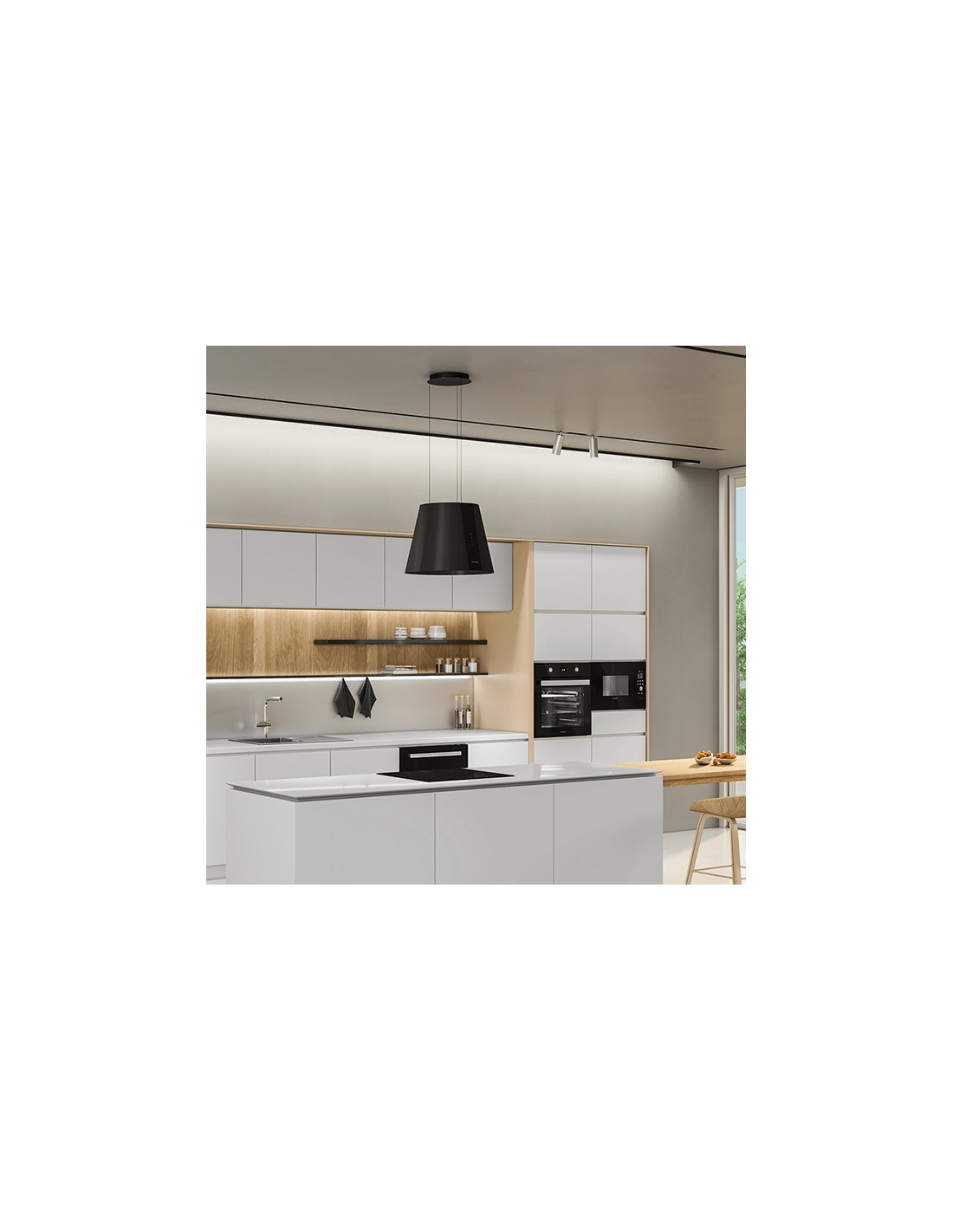 Hotte Centrale SILVERLINE design verre noir 50 cm