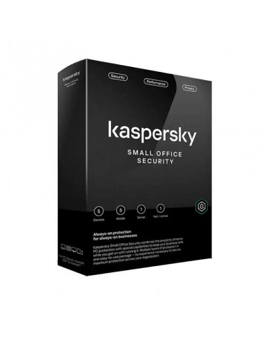 Kaspersky Small Office Security 5 postes - 5 mobiles - 1 serveurs - 1an avec pare-feu et protection en ligne