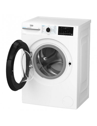 Vue de côté du lave linge frontal BEKO silencieux et compact