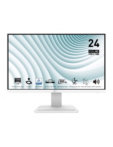 Moniteur MSI PRO MP243XW blanc élégant avec support réglable